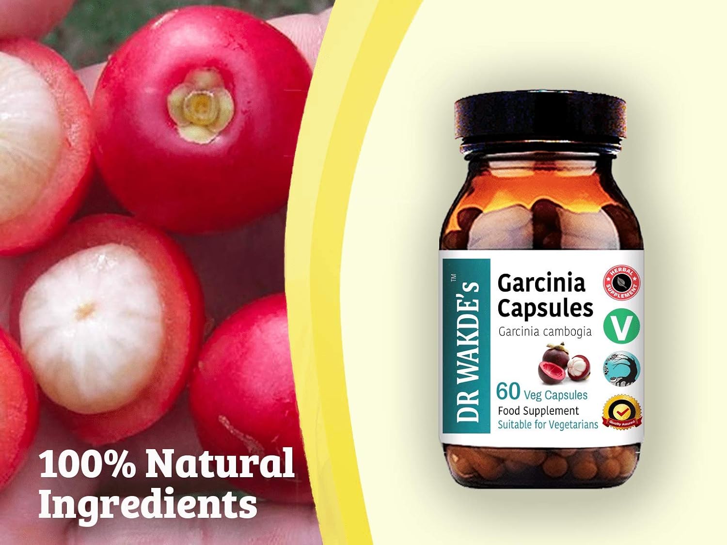 DR WAKDE'S Garcinia Cambogia Fruit Capsules - 60 Veg Caps, Plant-Based Ayurvedic Supplement, All Natural Vegan Formula by Natural Health Care London