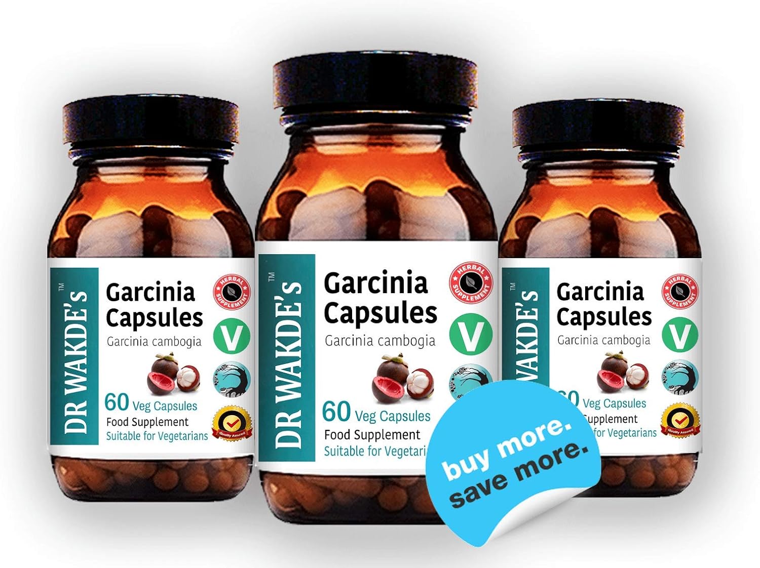 DR WAKDE'S Garcinia Cambogia Fruit Capsules - 60 Veg Caps, Plant-Based Ayurvedic Supplement, All Natural Vegan Formula by Natural Health Care London
