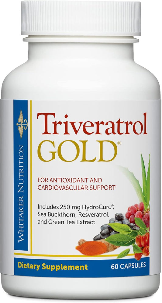 Dr. Whitaker Triveratrol Gold Supplement for Healthy Aging with Resveratrol & Antioxidants - 60 Capsules