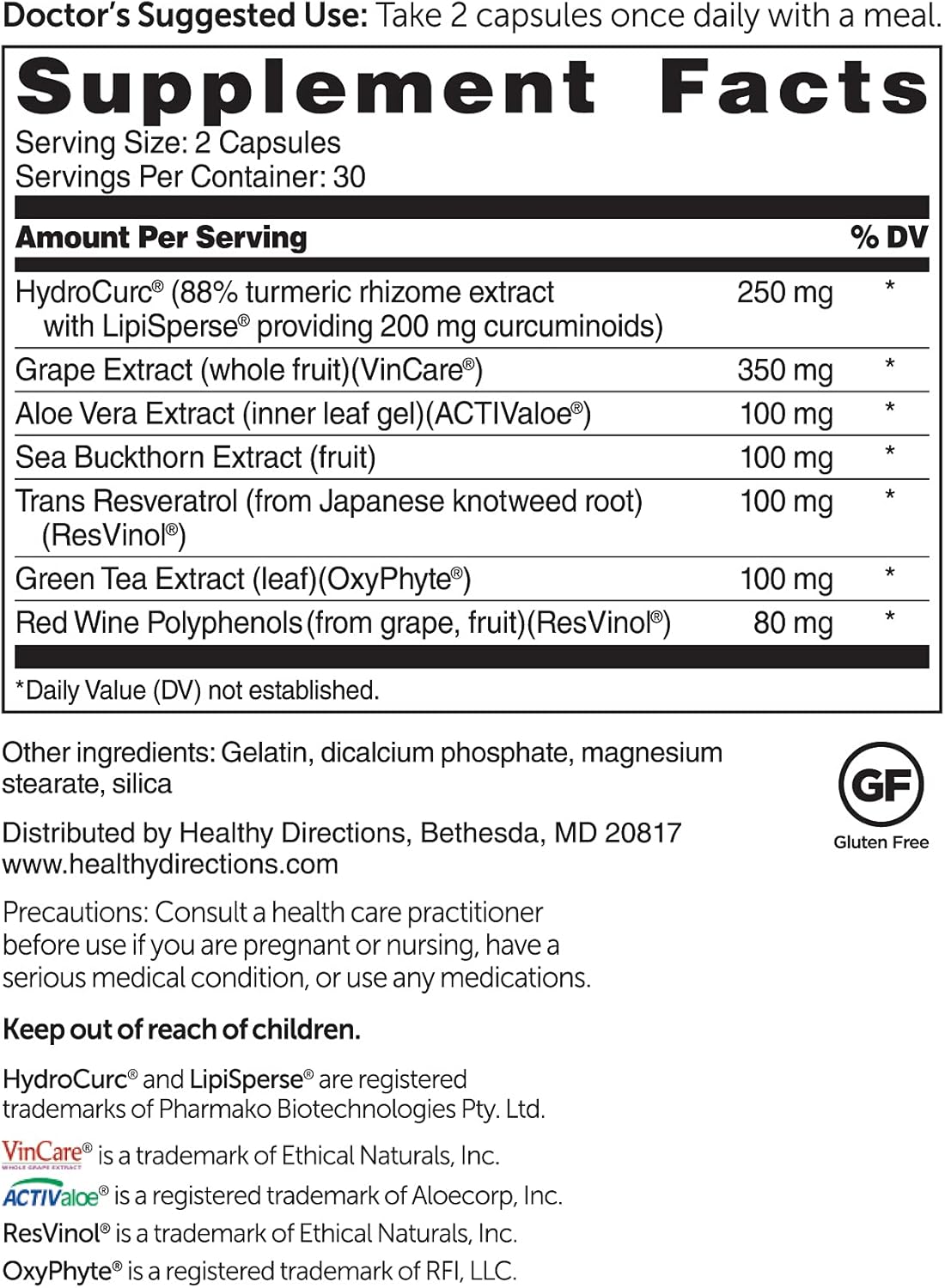 Dr. Whitaker Triveratrol Gold Supplement for Healthy Aging with Resveratrol & Antioxidants - 60 Capsules