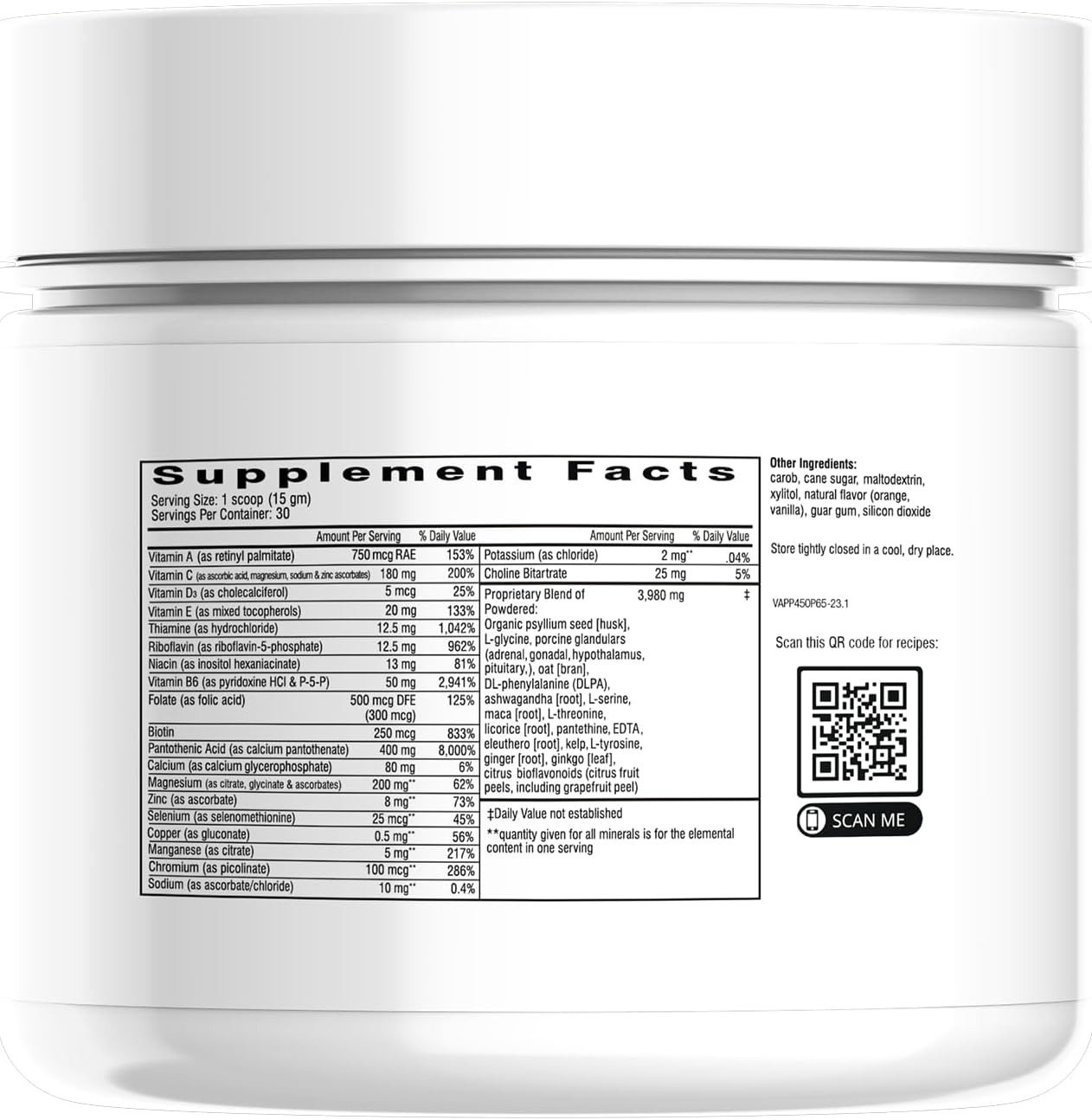 Dr. Wilson's Adrenal Power Powder - Original Formulations, 450g Powder