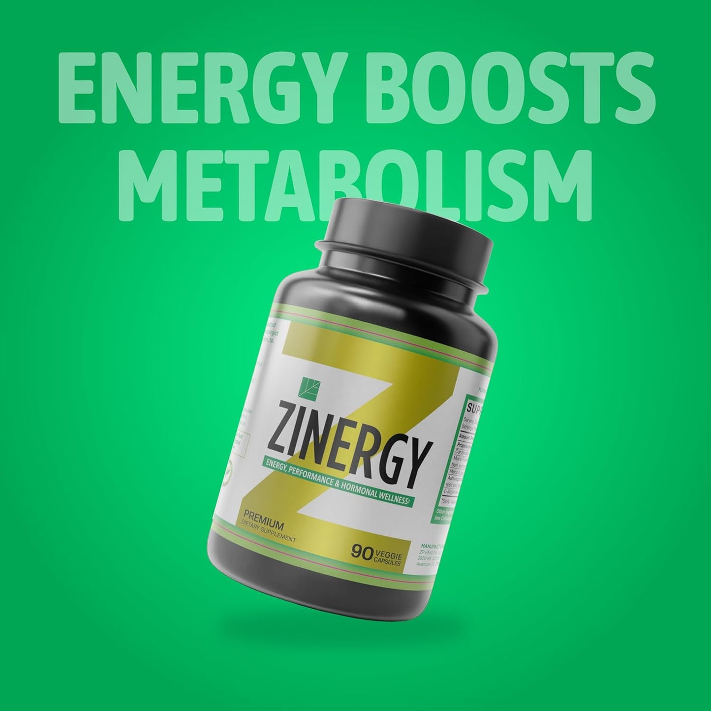 Dr. Zisman ZT Slimming Tea & ZINERGY Natural Energy Booster - All-Natural Capsules for Men and Women - Boost Energy & Vitality - 60 Capsules