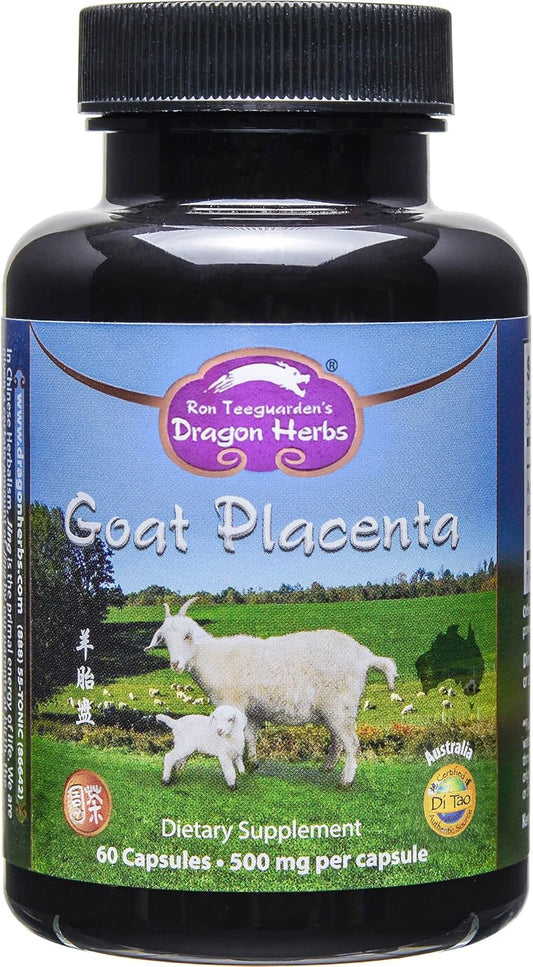 Dragon Herbs Goat Placenta Capsules - 500 mg - 60 Capsules - Natural Health Supplement