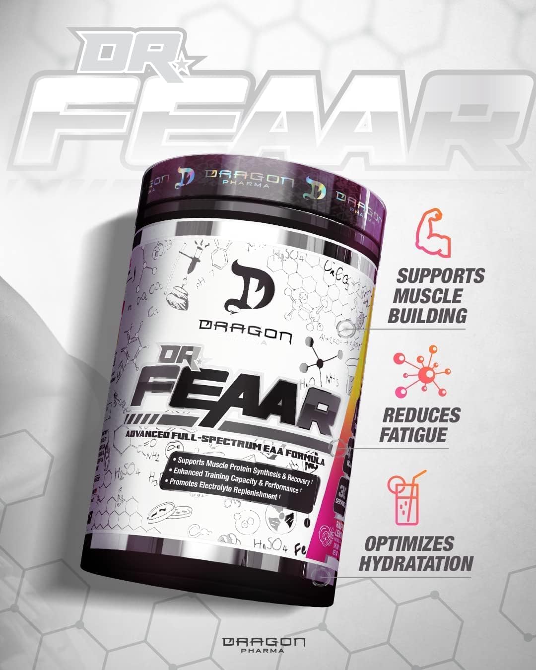 Dragon Pharma Dr. FEAAR EAA Matrix - Supports Muscle Recovery and Performance - Apple Juice Flavor - 30 Servings