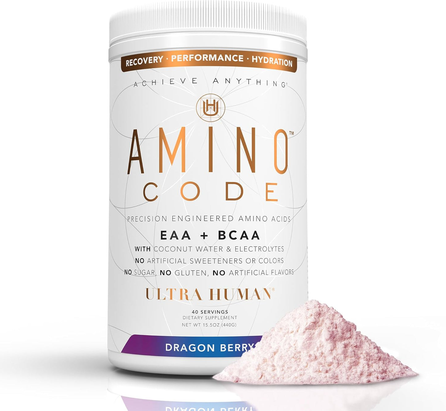 Dragonberry Amino Energy Powder Drink | Essential Amino Acids + BCAAs + Electrolytes | Fast Workout Recovery & Hydration | Clean Formula, 40 Servings