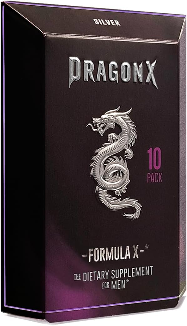 DRAGONX Silver Male Supplement: Fast-Acting Stamina, Strength, Energy, and Drive Formula - 10 Capsules