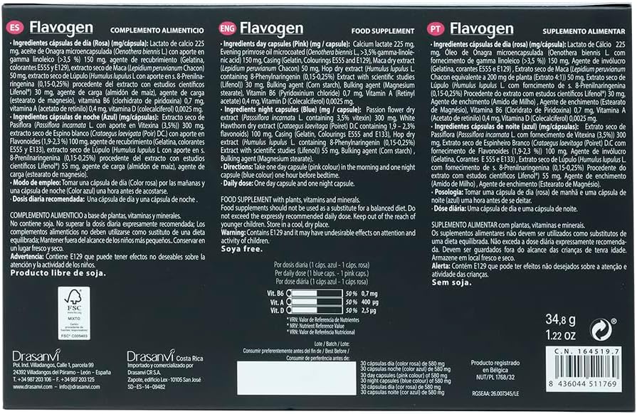 Drasanvi Flavogen Biphase Tablets - Day and Night Vitamins for Tiredness - Maca - B6, A, D - Food Supplement