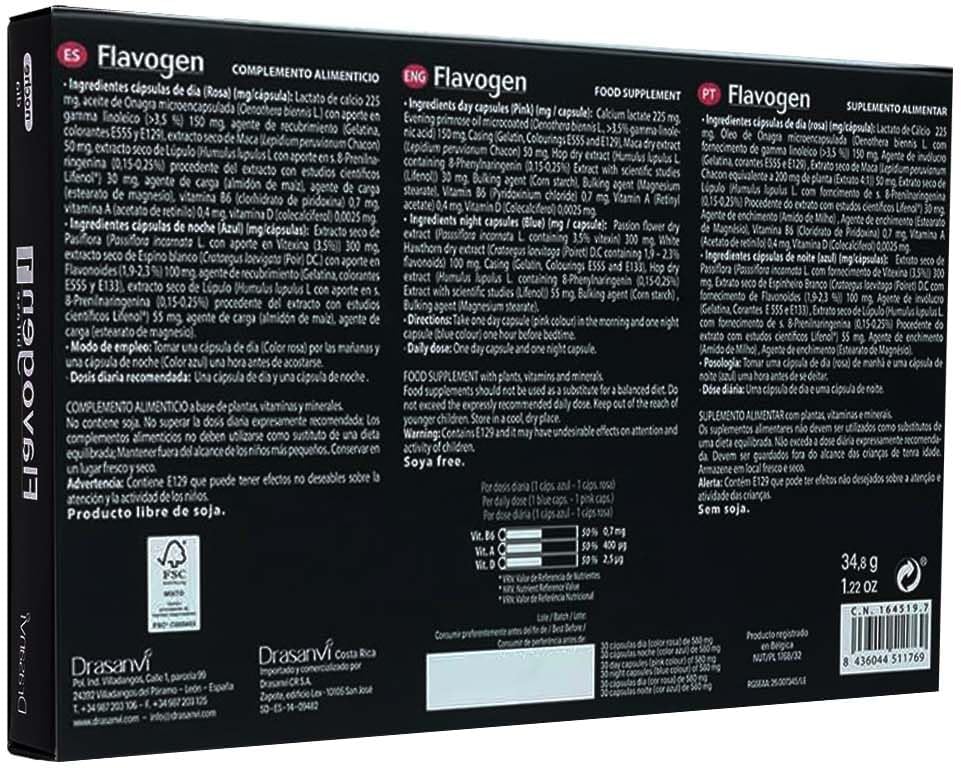 Drasanvi Flavogen Biphase Tablets - Day and Night Vitamins for Tiredness - Maca - B6, A, D - Food Supplement