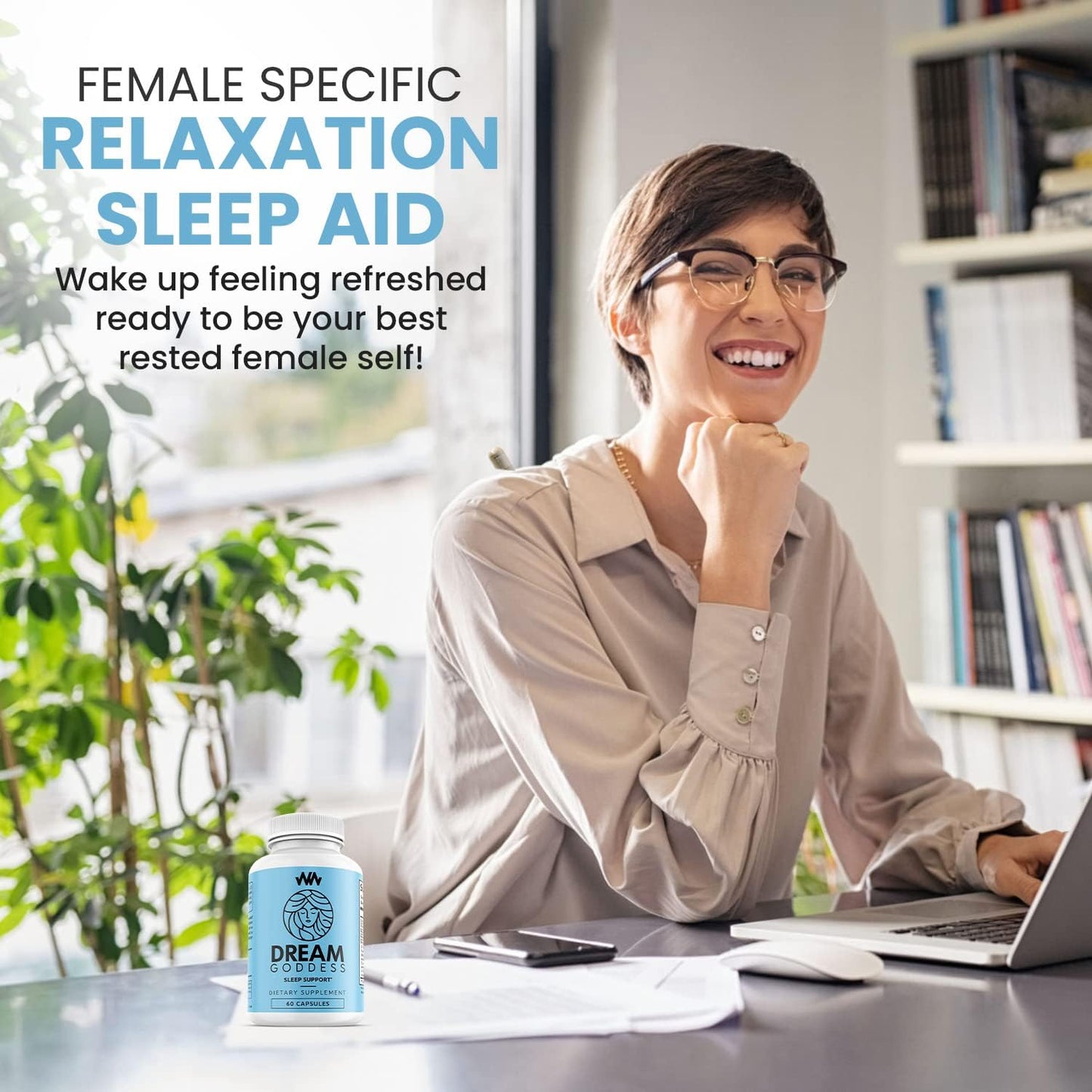 Dream Goddess Sleep Support Supplement for Women | Relaxation Aid | Calm Mind | Enhance Rest | Female-Specific Vitamins