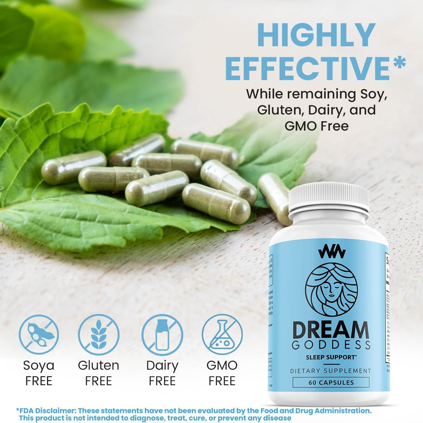 Dream Goddess Sleep Support Supplement for Women | Relaxation Aid | Calm Mind | Enhance Rest | Female-Specific Vitamins