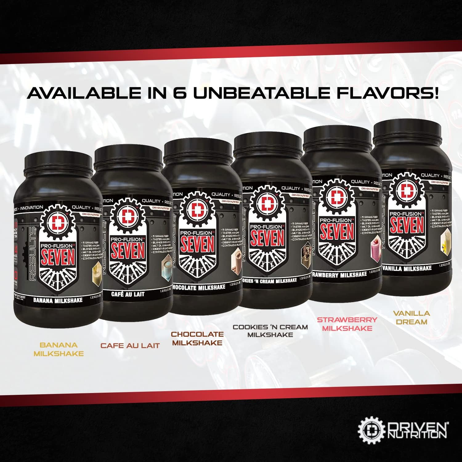 Driven Nutrition Driven Pro Fusion 7 Meal Replacement Powder - Chocolate Milkshake Flavor - 3 lbs - 24g Protein - Digestive Enzymes & MCT Oil - Gluten-Free - On-The-Go Energy & Muscle Support