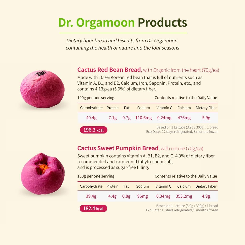 Dr.ORGAMOON Cactus Fruit Fiber Biscuits for InBody Program - 2 Week Supply (14 biscuits per box)