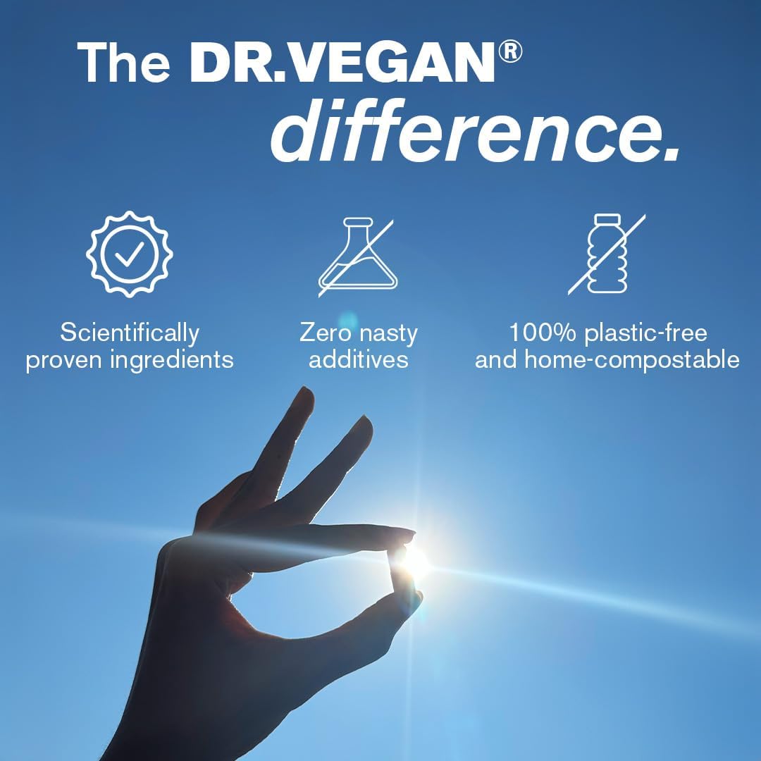 DR.VEGAN UltraEnergy High Strength B Vitamin Complex Capsules - Vitamin B12, Choline, Biotin, Folate - Vegan-Friendly One-A-Day Supplement