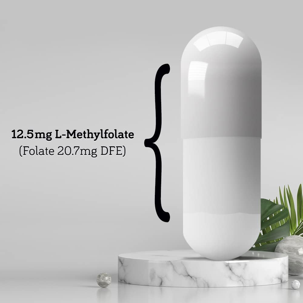 DSO L Methylfolate 12.5mg Supplement - 90 Vegan Capsules - Active Folate for Homocysteine Control - Eco-Friendly
