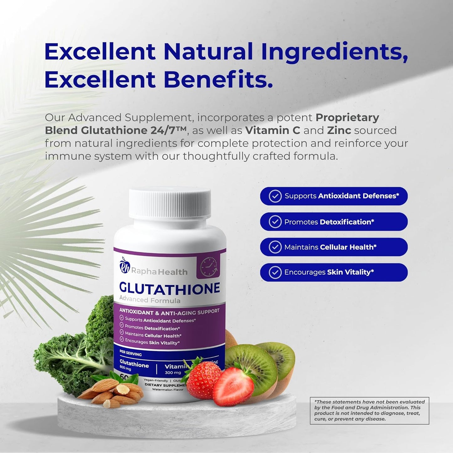 Dual Pack Glutathione with Vitamin C & Zinc for Immune Support, Detox, and Skin Health - 120 Tablets (2 Month Supply)