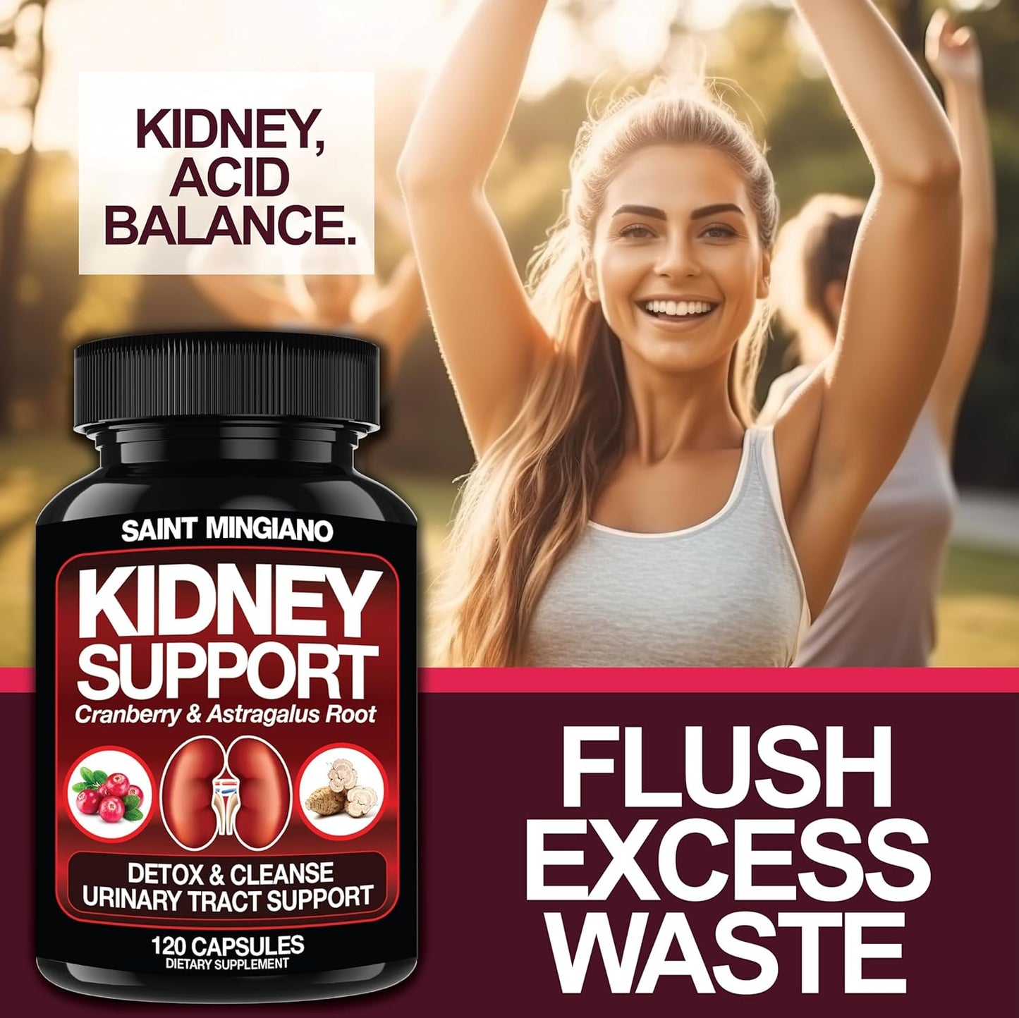 Dual Pack: Kidney Support Cleanse Detox & Repair + Men's Prostate Health Supplements - 240 Capsules