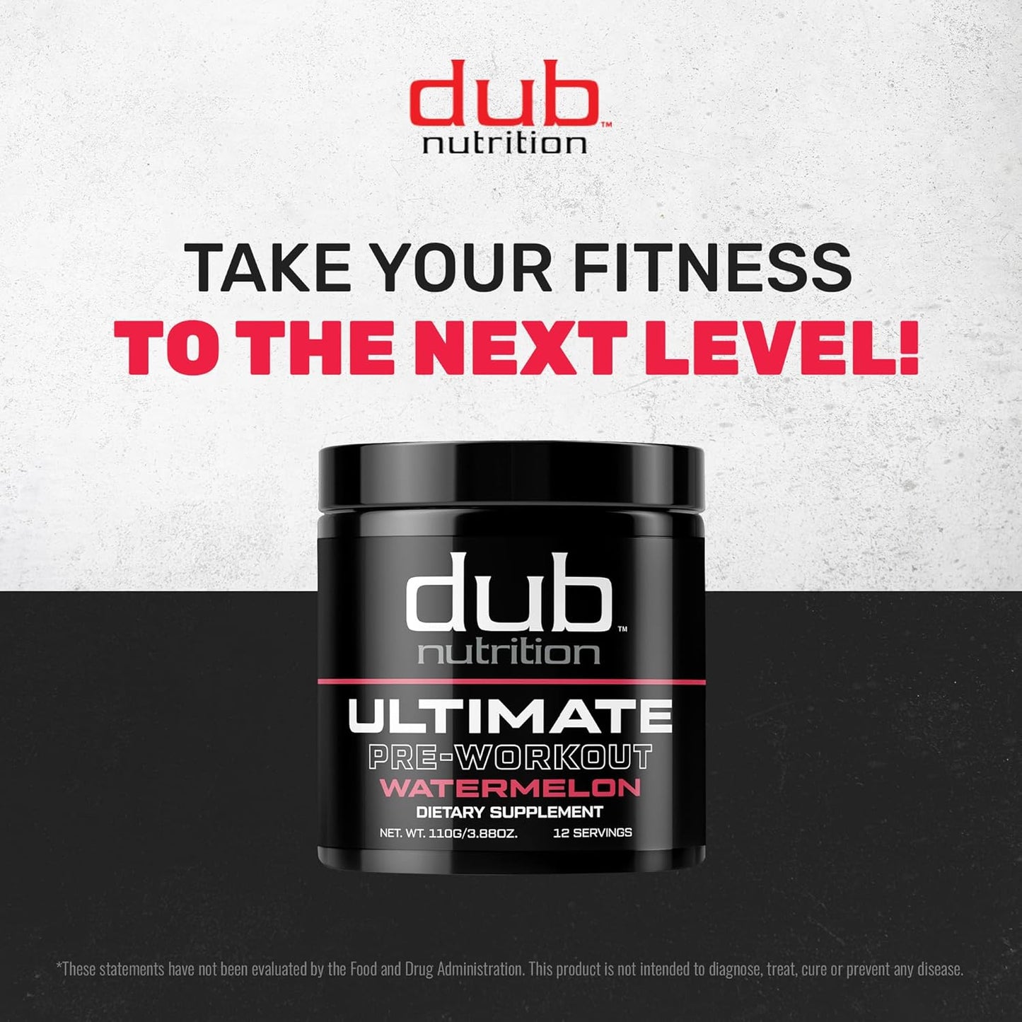 Dub Nutrition Watermelon Pre-Workout - Powerful Pump and Extended Energy Formula for Enhanced Performance - 3.88 Oz