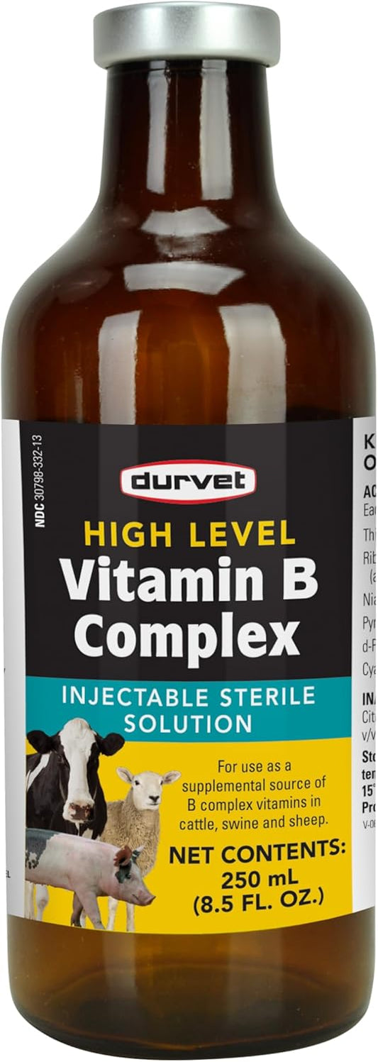 Durvet 101295 Yellow High Level Vitamin B Complex Supplement - 250ml