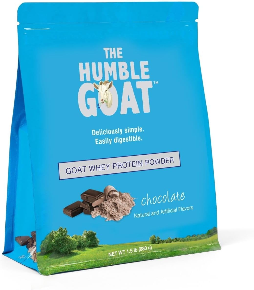 Duuous The Humble Goat Chocolate Goat Whey Protein Powder, 1.5lb Container, 25g Protein, 19 Servings, Digestible Formula