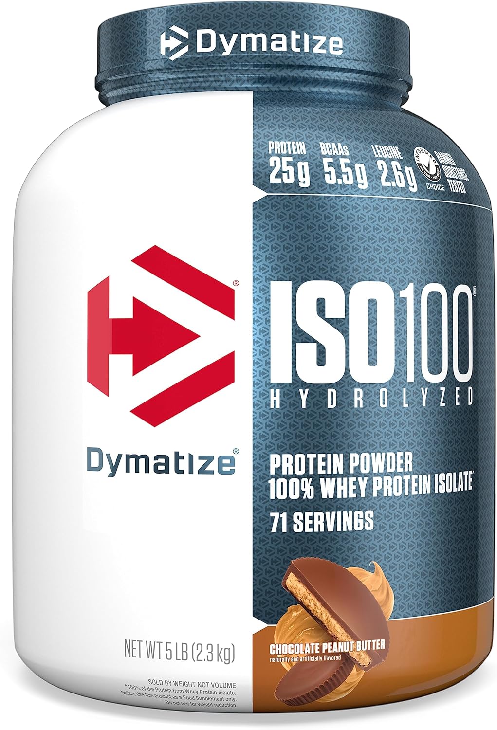 Dymatize ISO 100 Chocolate Peanut Butter Whey Protein Powder - 5lb, 25g Hydrolyzed Whey Isolate - BoostGo Australia