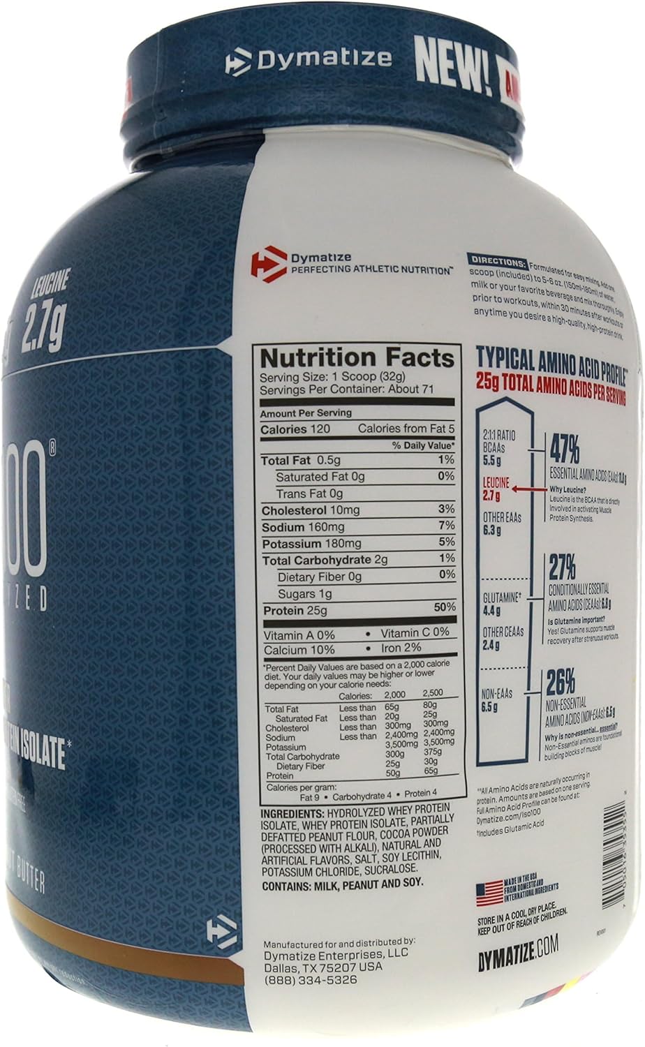 Dymatize ISO 100 Chocolate Peanut Butter Whey Protein Powder - 5lb, 25g Hydrolyzed Whey Isolate - BoostGo Australia