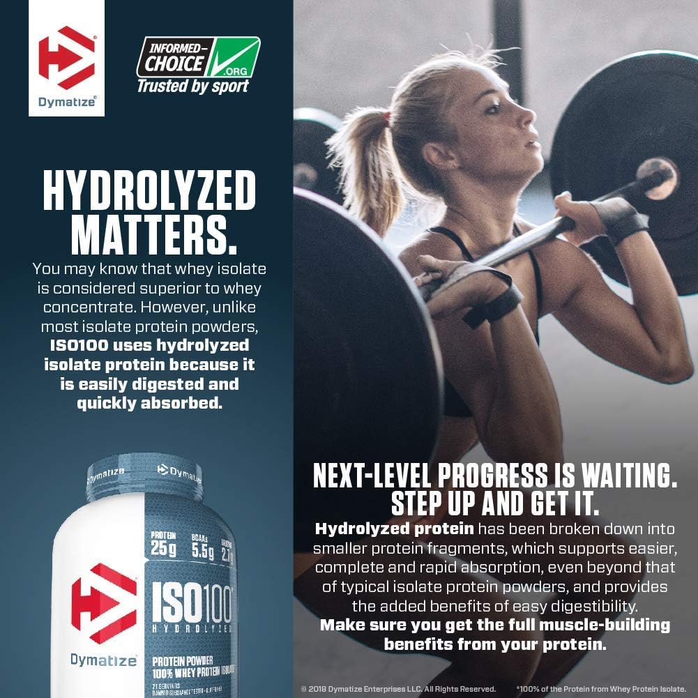 Dymatize ISO100 Hydrolyzed Whey Protein Isolate Strawberry Flavor - 5 lbs Pack