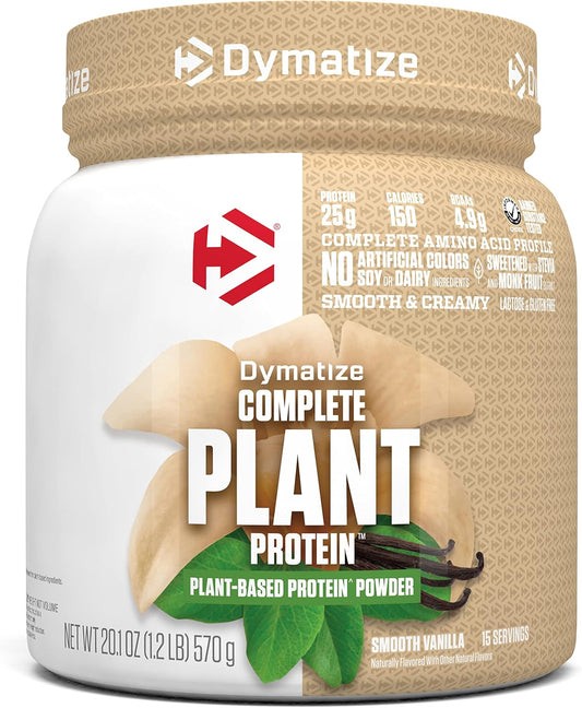 Dymatize Vegan Plant Protein: Smooth Vanilla, 25g Protein, 4.8g BCAAs, Complete Amino Acid Profile, 15 Servings - BoostGo Australia