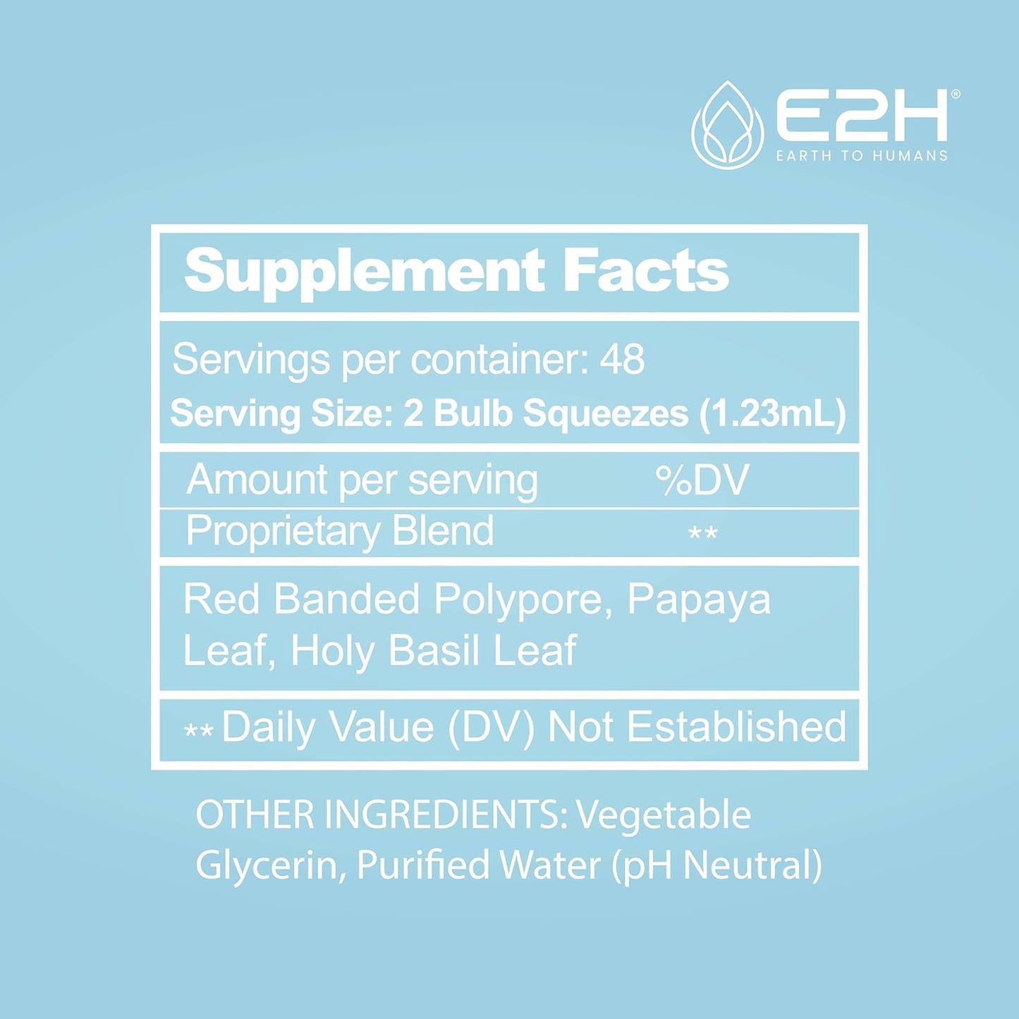 E2H Advanced Immune Defense Supplement - Natural Immune Booster with Holy Basil, Papaya Leaves, Red Banded Polypore - Non-GMO, Vegan - 2 Bottles