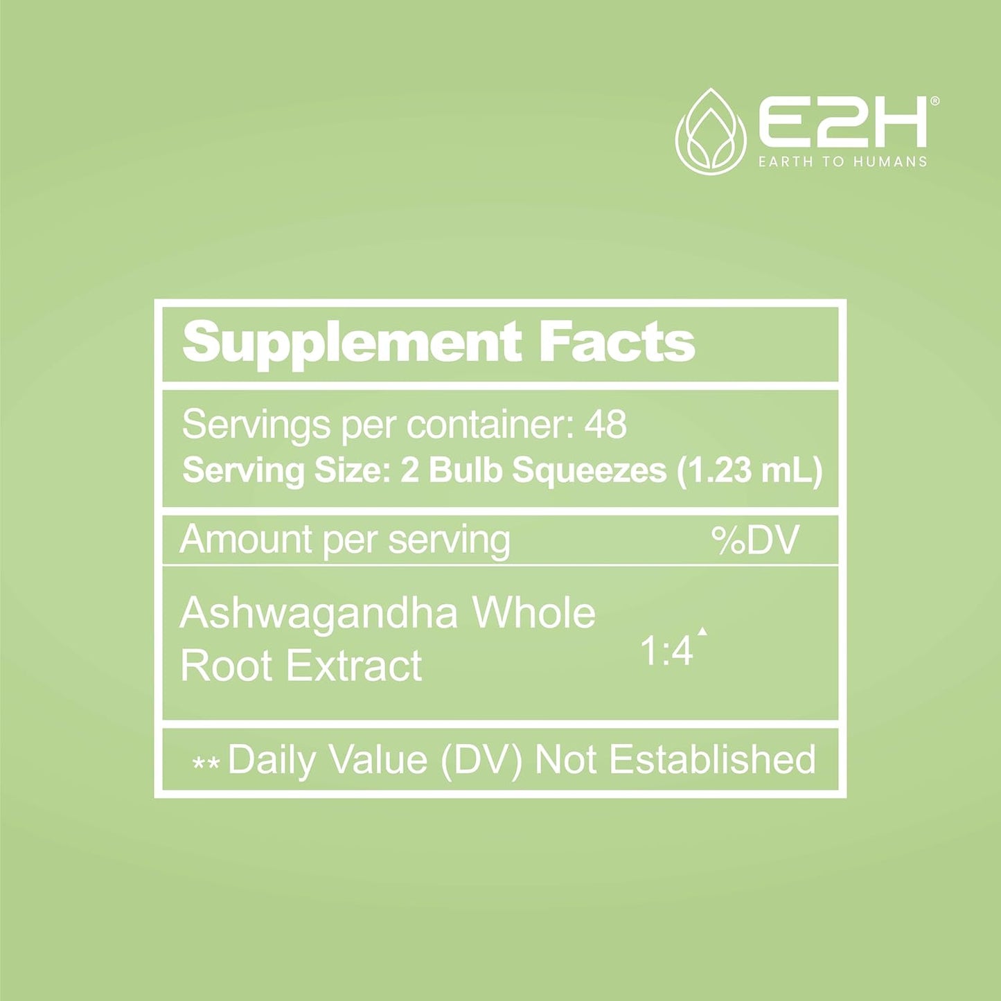 E2H Ashwagandha Liquid Drops - Organic Stress Relief Supplement for Mood Enhancement - Cortisol Manager for Vegan Non-GMO Wellness (3 Bottles)