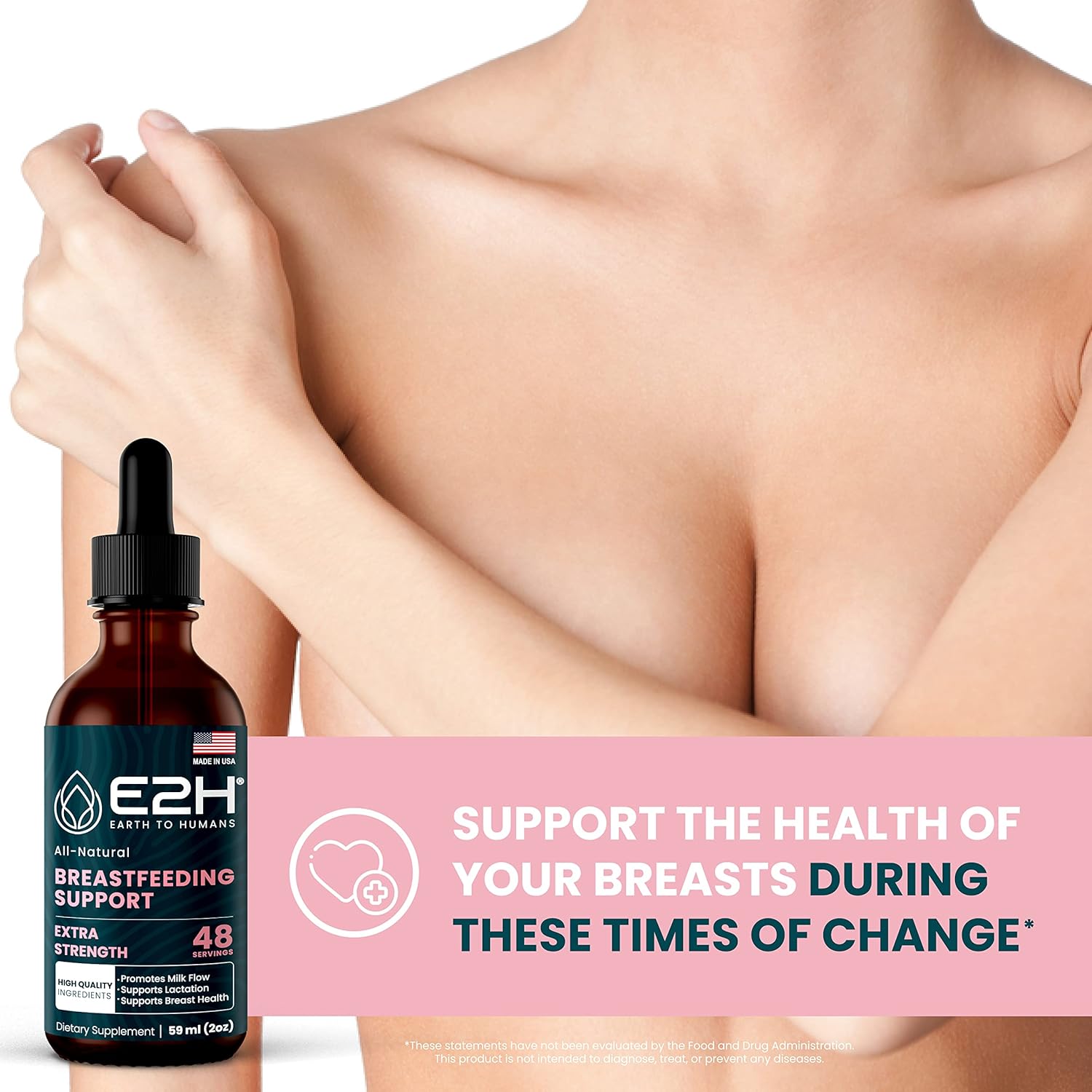 E2H Earth to Humans Liquid Breastfeeding Supplement - Lactation Support with Fenugreek, Milk Thistle, Fennel - Vegan - Alcohol-Free - Pack of 3