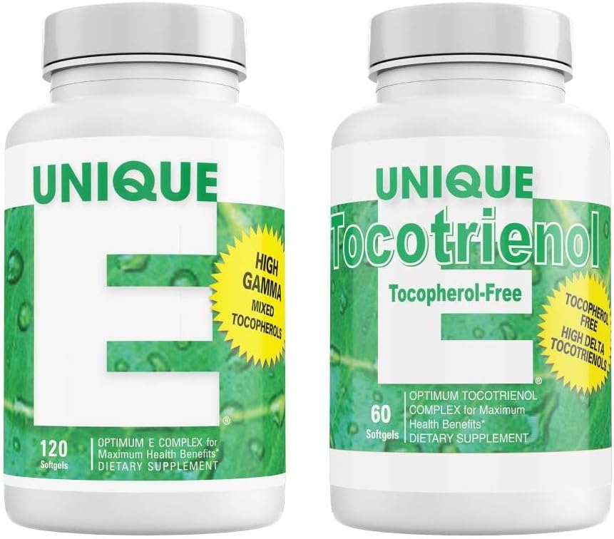 E.A.C. Grace Company Mixed Tocopherols Concentrate Softgel 120 Count with Tocotrienol-Free Softgels 60 Count - Unique Antioxidant Supplements