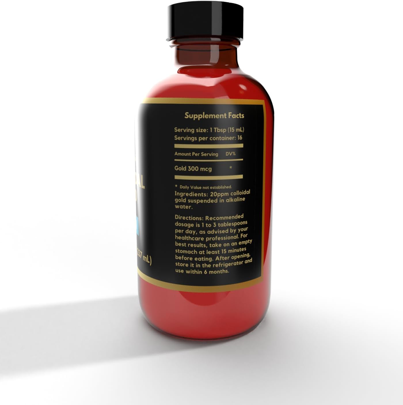 Earth Clinic Colloidal Gold 20 ppm - 8 oz (237 mL) for Natural Brain Support and Cognitive Function Boost