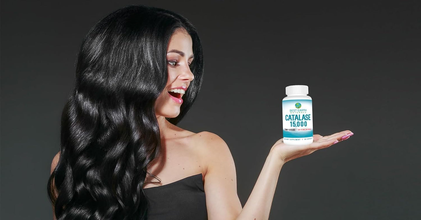 Earth Naturals Catalase Supplement - 15,000 IU - Hair Strength Formula - 30-Day Supply
