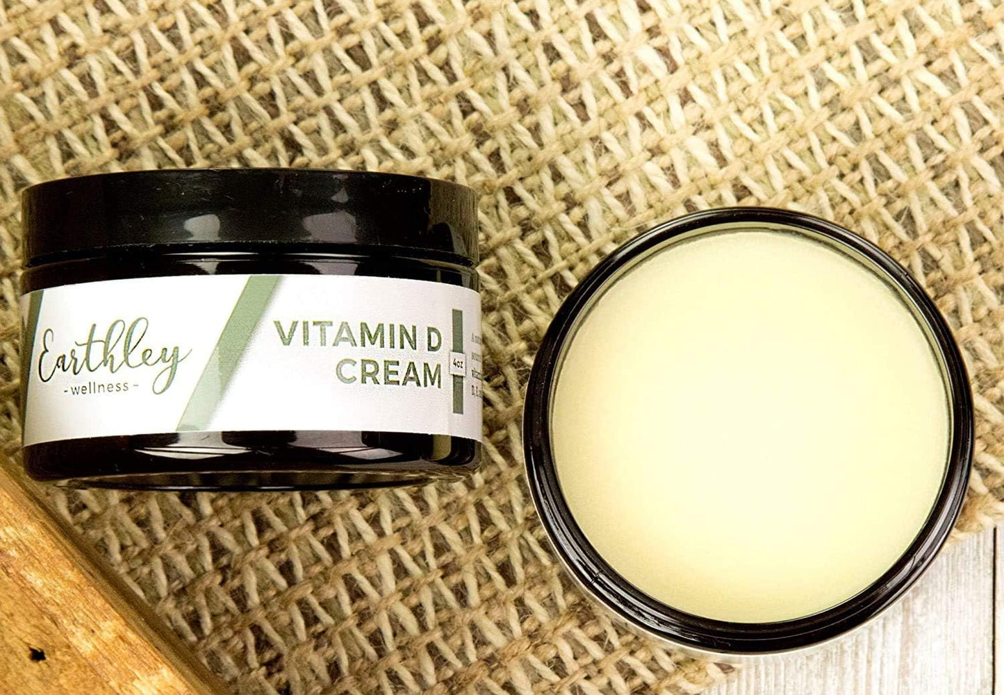 Earthley Vitamin D Cream with Cod Liver Oil, Emu Oil, Mango Butter, and Avocado Oil Blend - 4 oz - Paraben, Sulphate, and Fragrance-Free