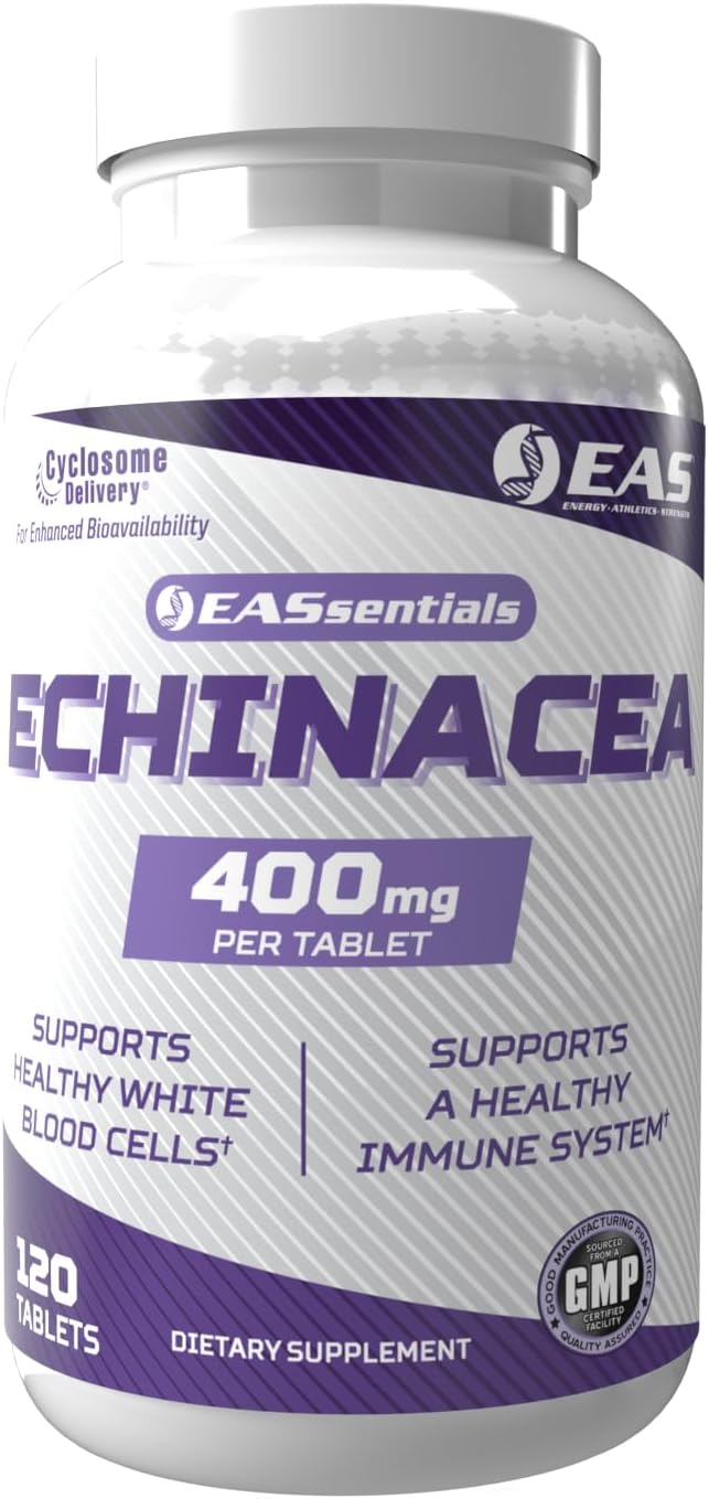 Echinacea 400mg Tri Blend Tablets for Immune & Respiratory Support | Enhanced Absorption with Cyclosome Delivery | Gluten Free & Non GMO | 120 Tablets