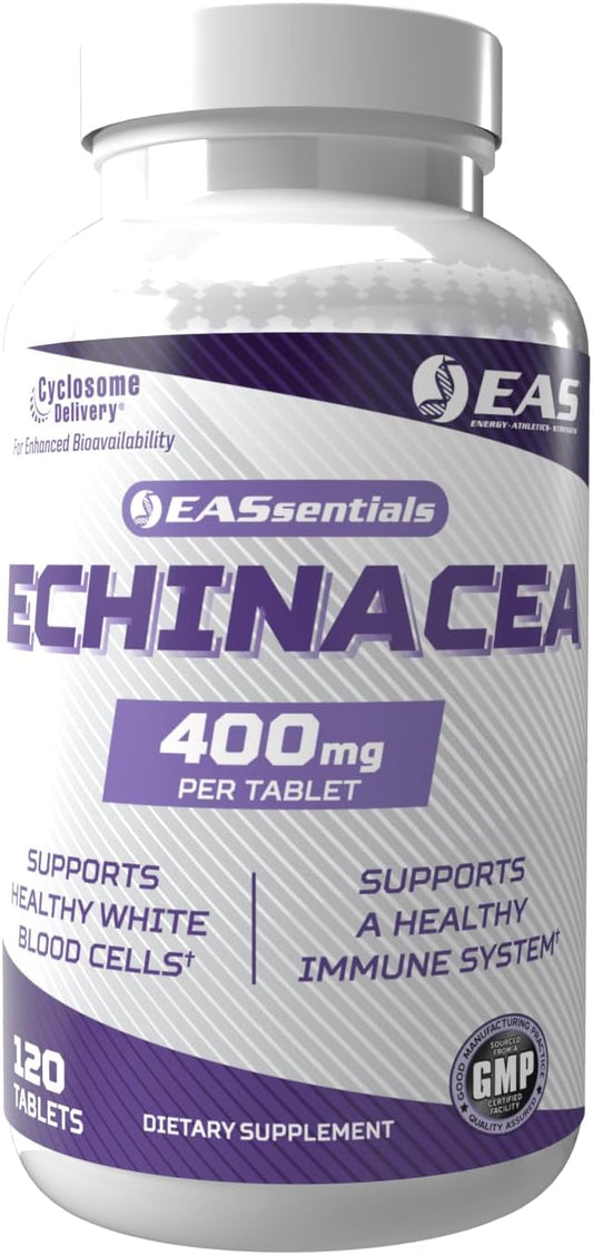 Echinacea 400mg Tri Blend Tablets for Immune & Respiratory Support | Enhanced Absorption with Cyclosome Delivery | Gluten Free & Non GMO | 120 Tablets
