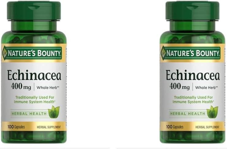 Echinacea Herbal Supplement for Immune Health - 400mg, 100 Capsules (2 Pack) by Nature's Bounty