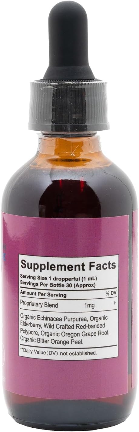 Echinacea Liquid Extract Immune Booster Drops - 2 Oz Vegan & Non-GMO Tincture for Rapid Immunity Support