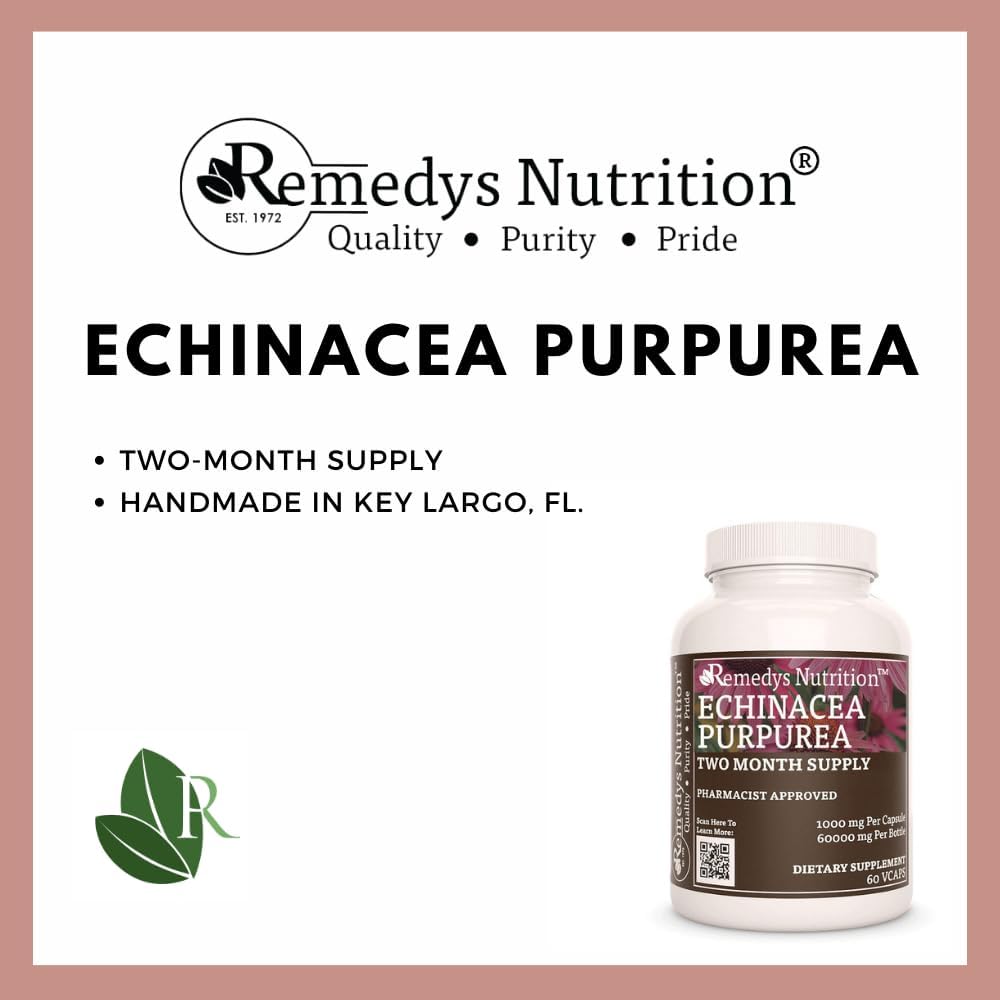 Echinacea Purpurea Herbal Dietary Supplement | 1,000 mg, 60 Vegan Capsules | Non-GMO, Gluten Free, Dairy Free