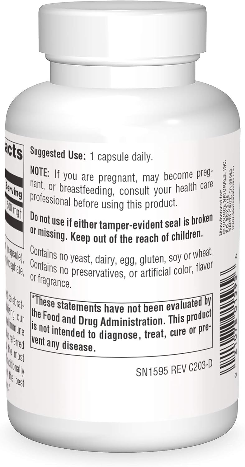 Echinacea Root 500mg Capsules by Source Naturals - 100 Count
