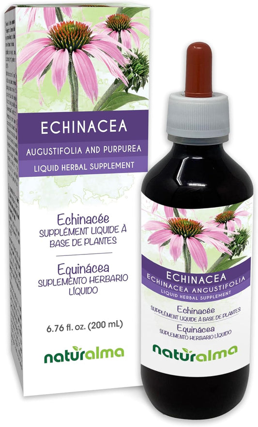 Echinacea Root and Herb Alcohol-Free Tincture - 6.76 fl oz Liquid Extract - Herbal Supplement - Vegan Friendly