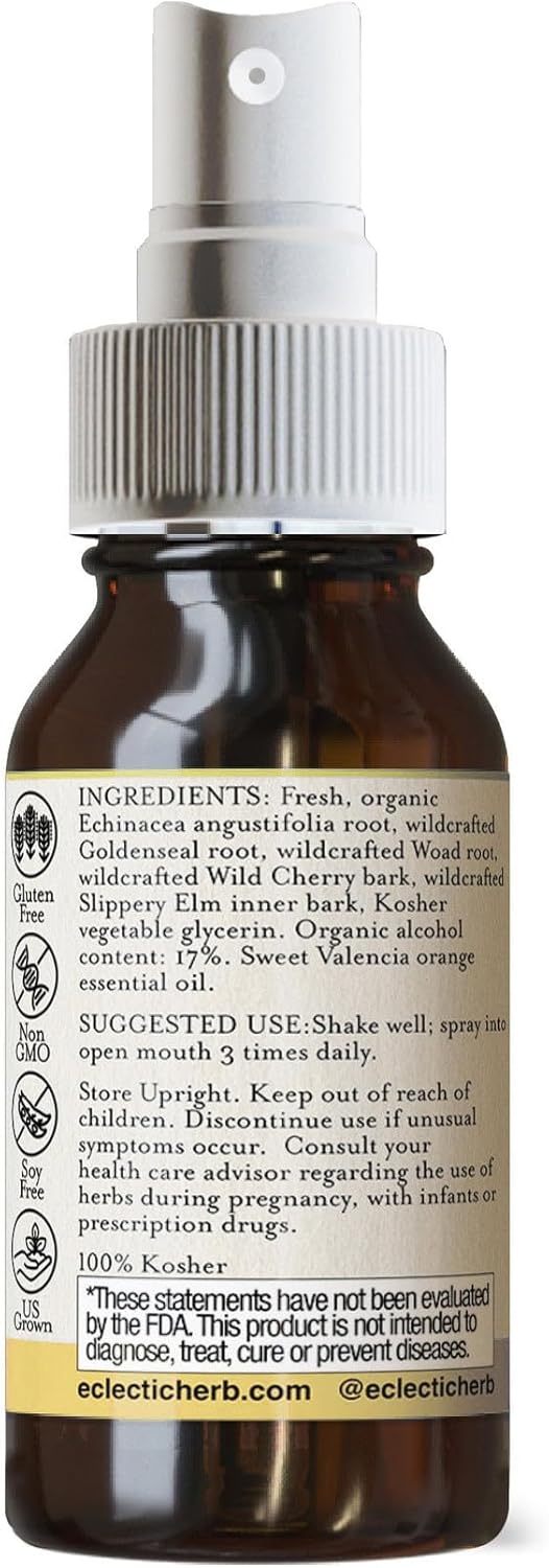 ECLECTIC INSTITUTE Children's Echinacea Goldenseal Throat Spray - Orange Flavor 1 oz