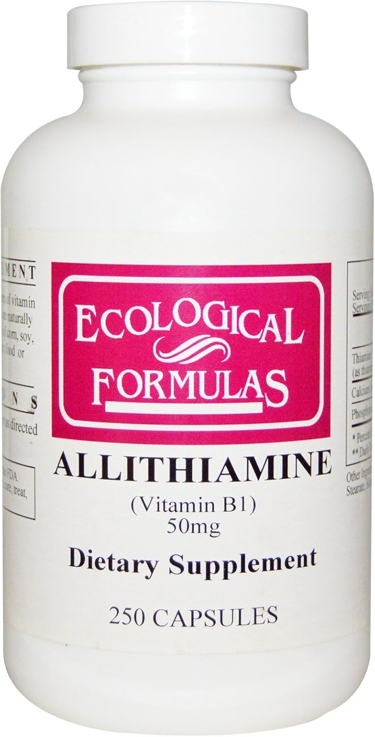Ecological Formulas Allithiamine Vitamin B1 50mg 250 Capsules - High Potency Thiamine Supplement