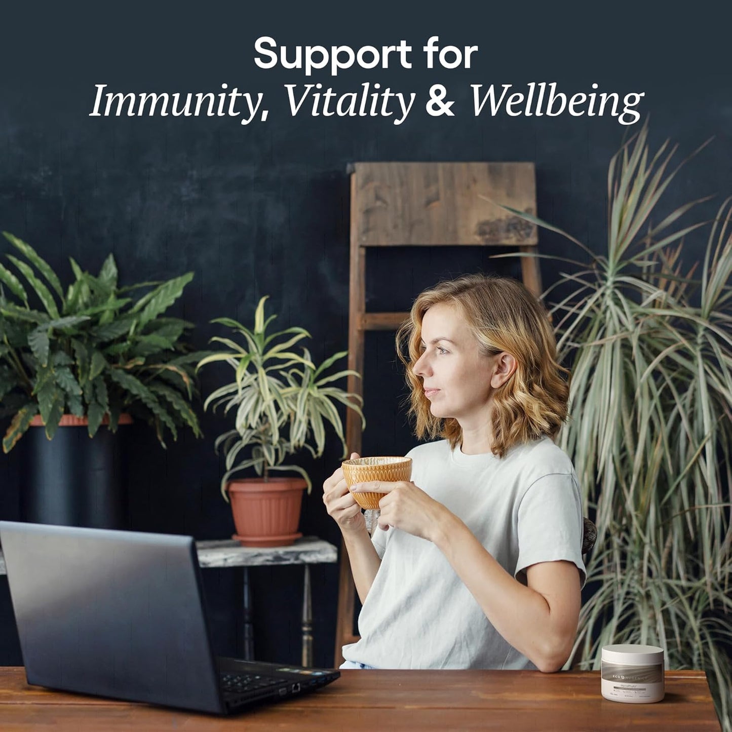 EcoNugenics MycoPhyto Complex: Immune Support Mushroom Supplement - 60 Capsules - Turkey Tail, Reishi, Cordyceps, Maitake - Energy, Gut Health, Brain Support
