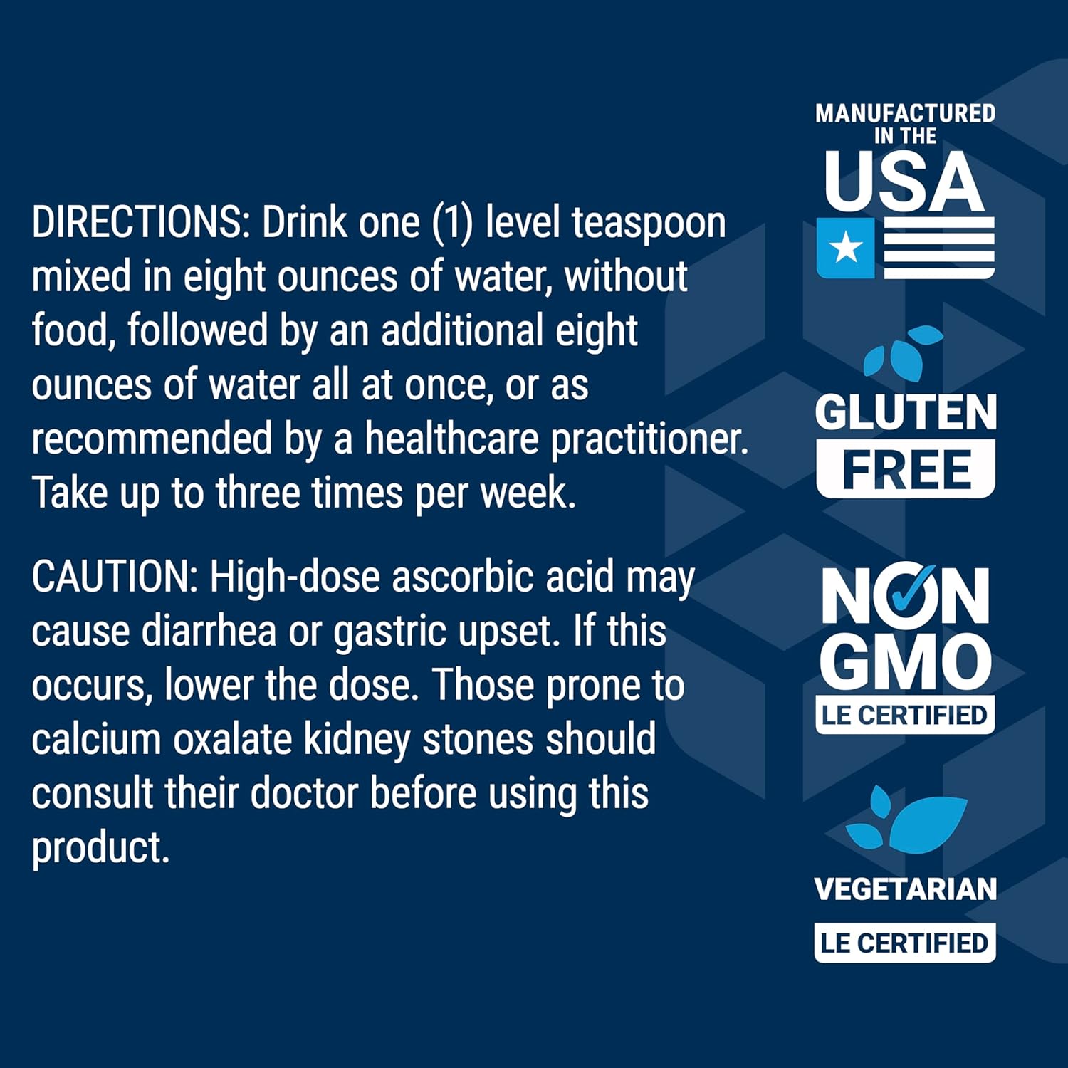 Effervescent Vitamin C Magnesium Crystals for Immediate Relief from Constipation, 180g - Gluten-Free, Non-GMO, Vegetarian