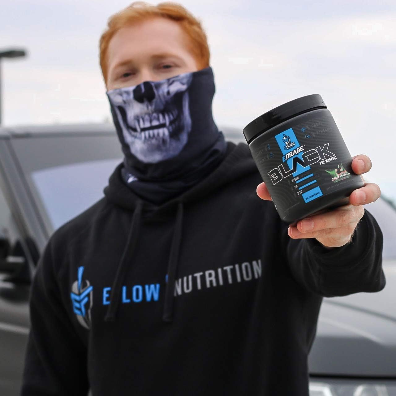 eFlow Nutrition Enrage Black Pre Workout Powder - High Stimulant Supplement for Energy, Pumps, Strength - Sour Mango Flavor - 30 Servings