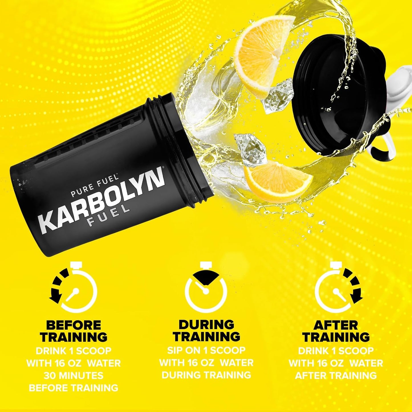 EFX Sports Karbolyn Fuel Lemon Ice Powder - Carb Load for Sustained Energy & Recovery - Stimulant-Free, 36 Servings