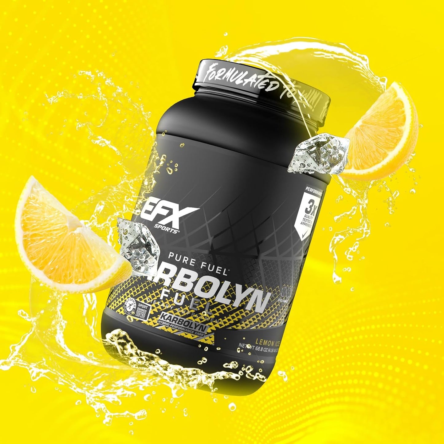 EFX Sports Karbolyn Fuel Lemon Ice Powder - Carb Load for Sustained Energy & Recovery - Stimulant-Free, 36 Servings