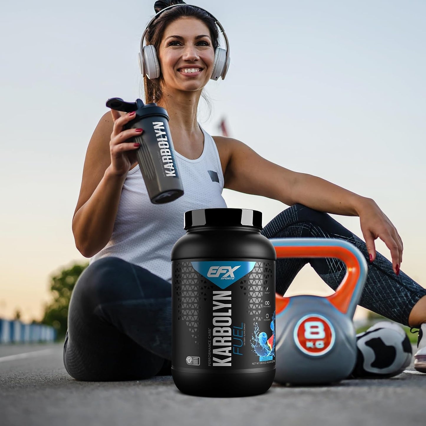 EFX Sports Karbolyn Fuel Powder - Blue Razz Watermelon Flavor | Rapid Carb Absorption for Energy & Recovery | 36 Servings