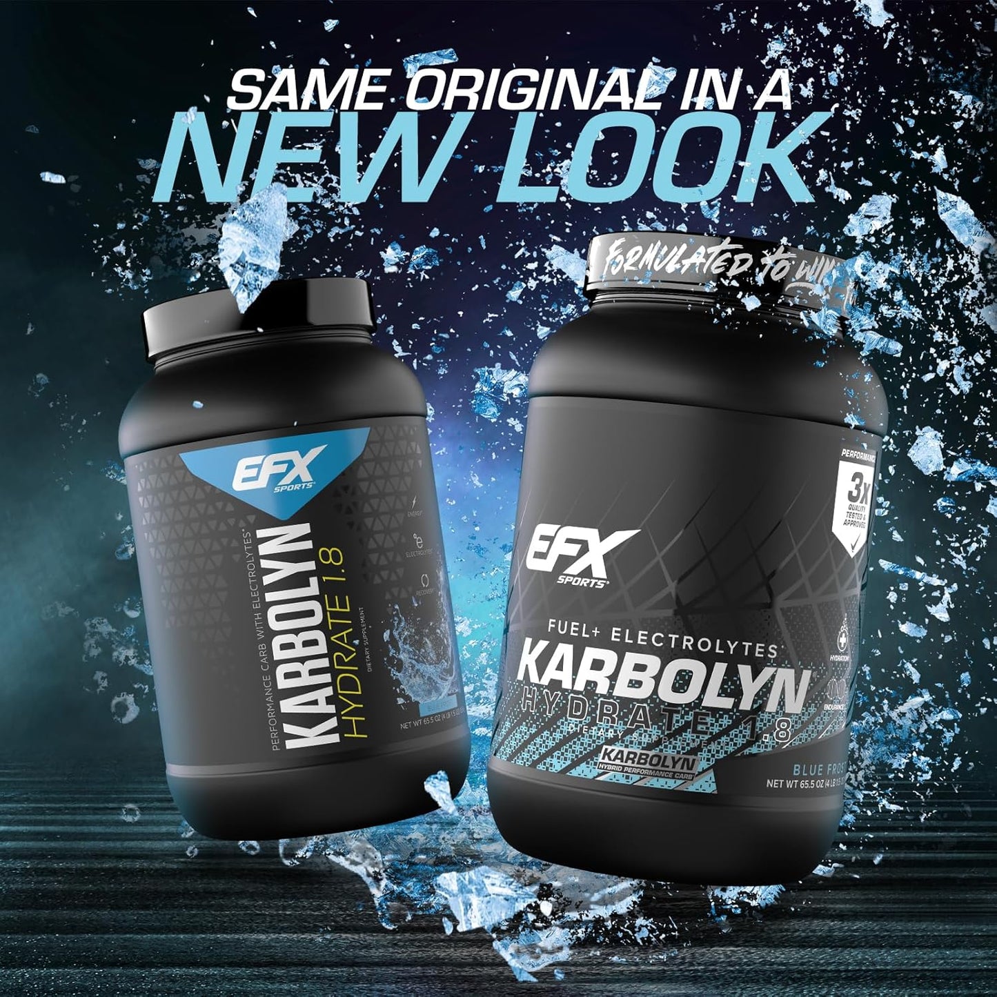 EFX Sports Karbolyn Hydrate Blue Frost - Carbohydrate Powder with Electrolytes for Fuel & Hydration - Stimulant Free Sports Drink Mix, Sugar Free - 66 Servings - BoostGo Australia